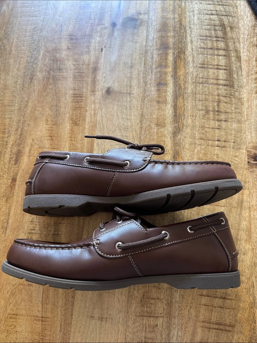 Sperry Brown Leather 2-Eye Boat Shoes LEEWARD Mens 11.5 NEW 11 1/2